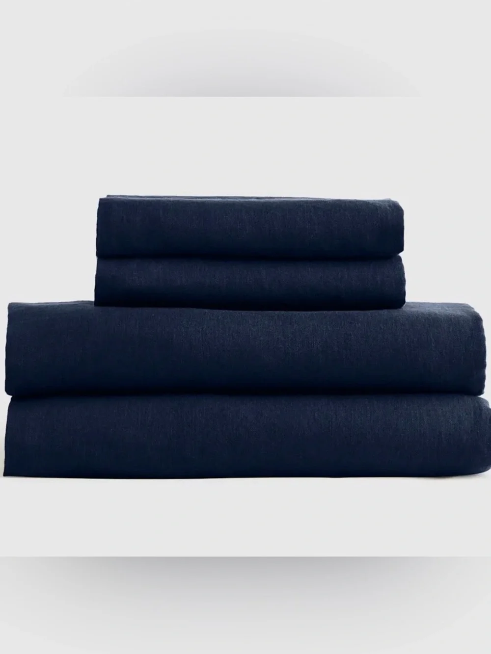 NWT Quince European Linen 4 Pc Sheet Set, King (Navy)